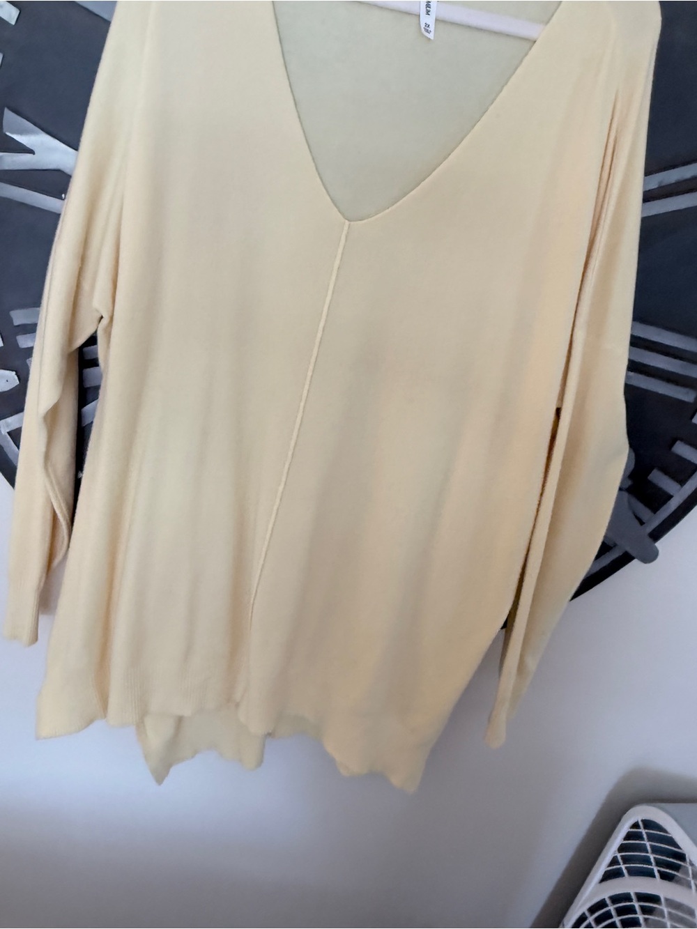 Zenana Outfitters Pale Yellow V-Neck Sweater